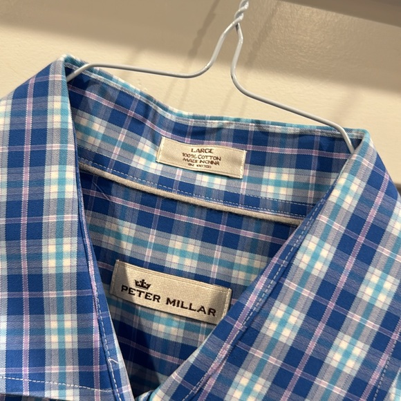 Men’s Peter Millar large 100% cotton button up EUC - Picture 2 of 4